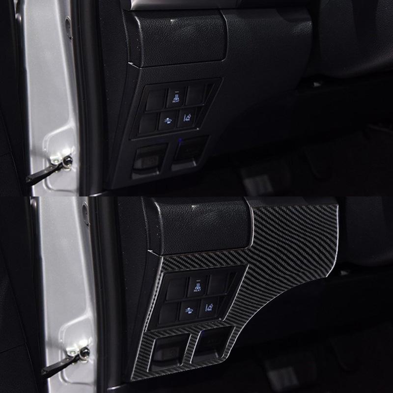 For 15-21 Toyota Hirax Car Interior Modified Carbon Fiber Headlight Switch Button Lower Frame