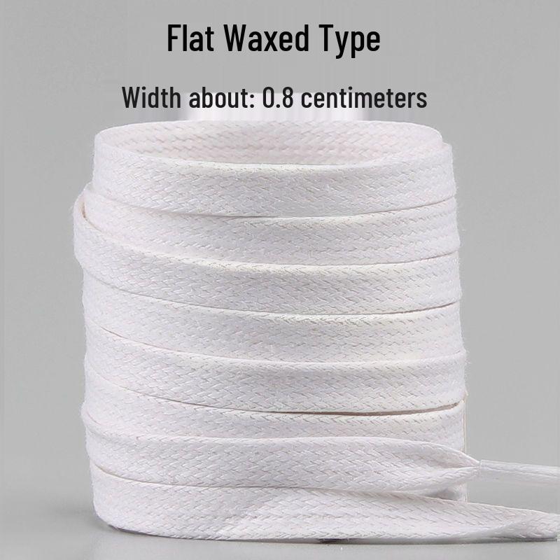 Unisex White Canvas Sneakers with Cotton Flat Shoelaces - Semi-Circular Style