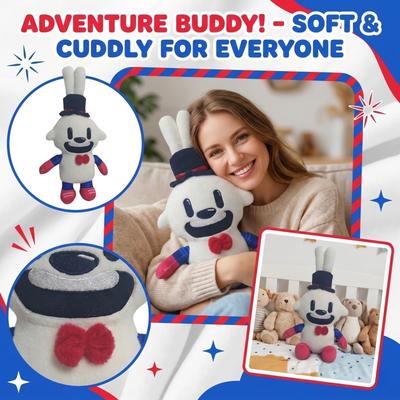 Plush Stuffed Toy Soft Plush Doll with Hat and Bowtie Suitable for Home Decoration and Playtime Companion for Children and Adults