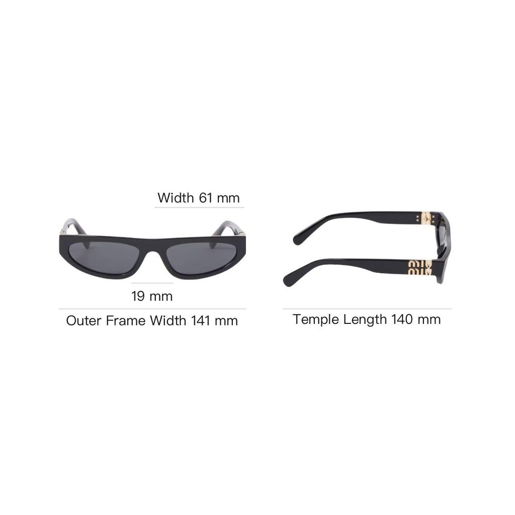 Miu Miu Cat Eye Sunglasses With Logo Temples Women sunglasses Black SMU07Z_E1AB_F05S0_C_056