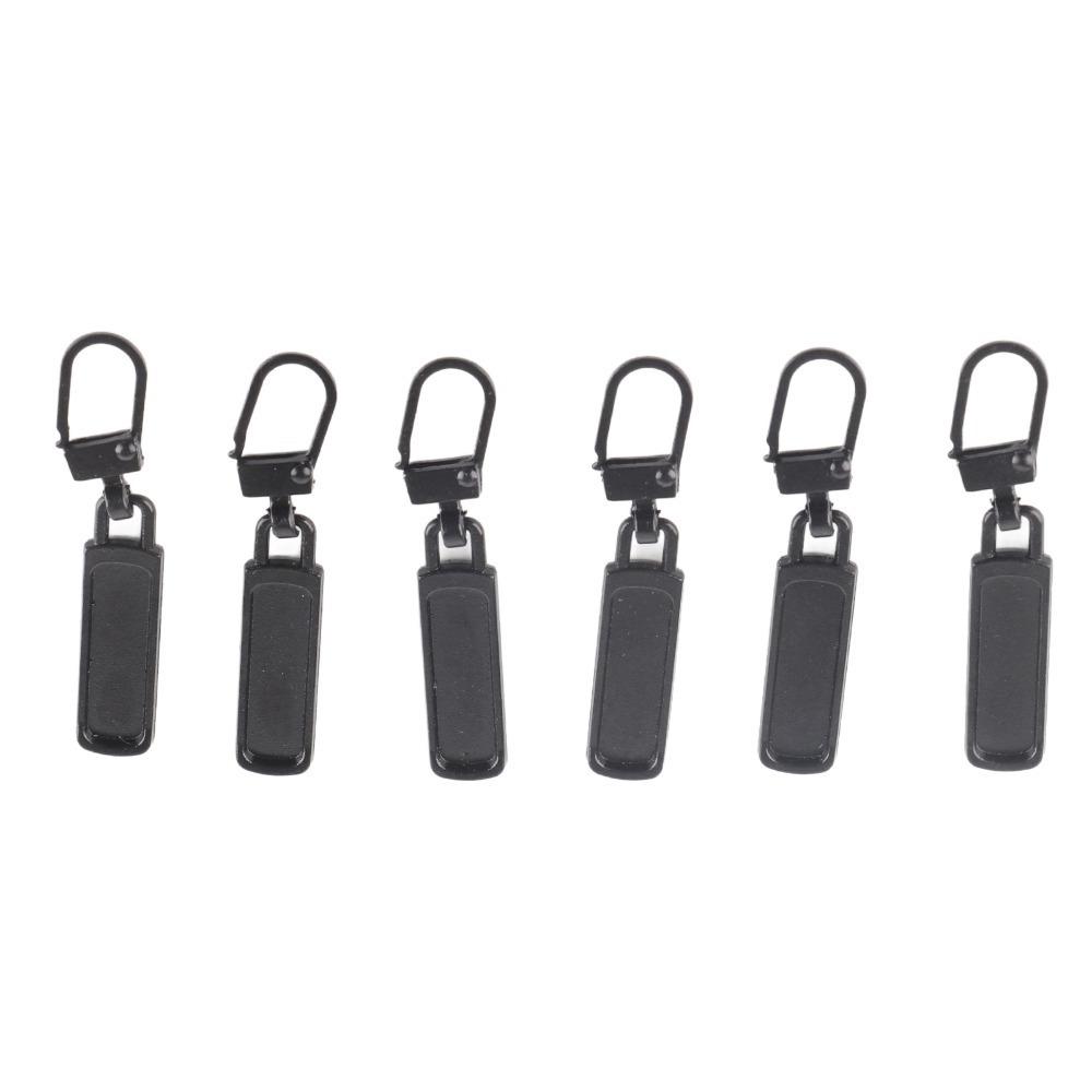 6pcs Black Zipper Pull Replacement Small Hole Zipper Pull Tab Detachable Zipper Pull Handbags