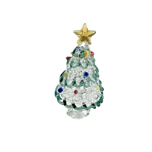Handmade Colorful Christmas Tree Ornaments Glass Christmas Tree Decorations Christmas Tree Holiday Table DIY Decorations Gifts