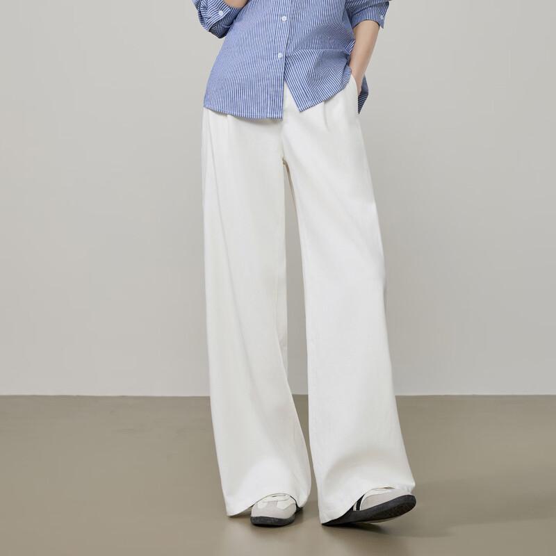 ESE-Y Women s High-Waist Lyocell Cotton Wide-Leg Pants 31