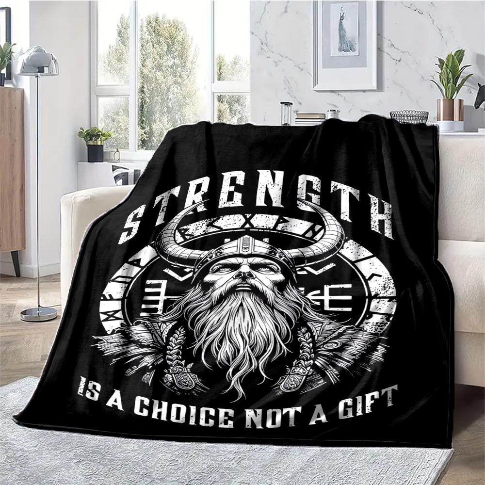 Viking Theme Printed Blanket - Perfect for Couch, Bed, Travel & Outdoor Use | Machine Washable, Cozy & Durable.