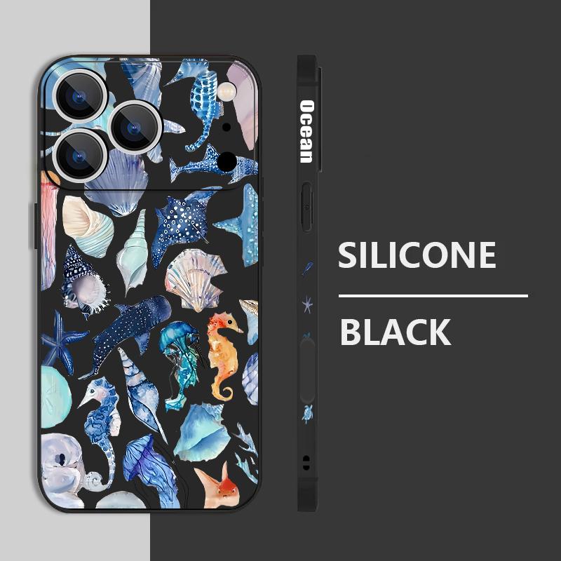 Octopus Turtle Pattern Lanyard Phone Case For iPhone 17 Pro Max 17e 16 15 14 13 Pro Max 17 Pro 16e 11 Shockproof Soft TPU Cover