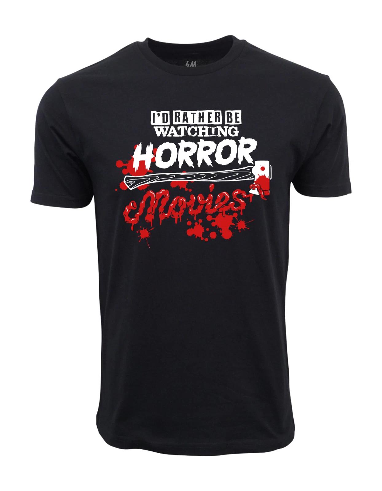 

Unisex Adult Casual Movie I D Rather Be Watching Horror Movies Grap... M