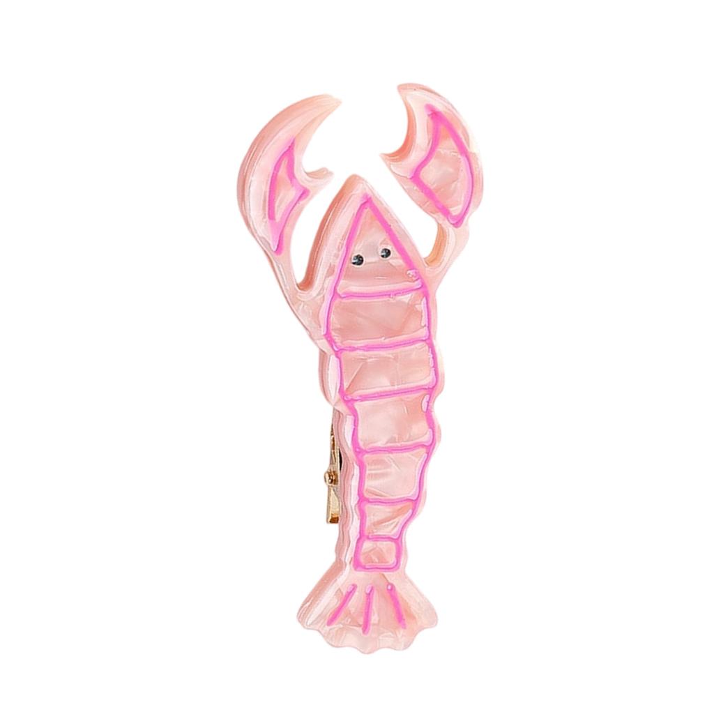 Trendy Crustacean Inspired Acetate Hair Clip For Women Cute Lobster Design Secure Grip Lightweight Hair Accessory