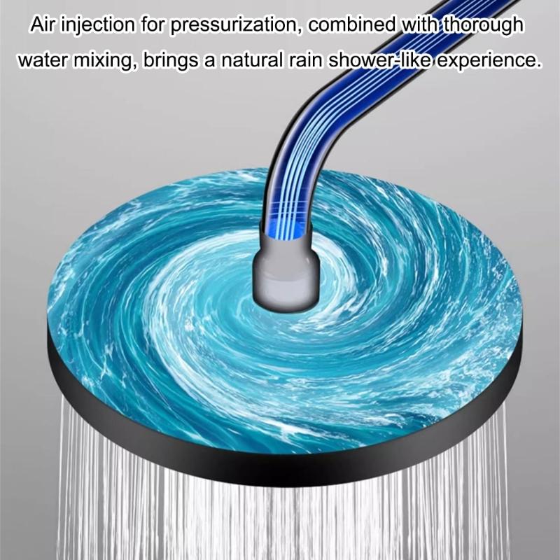 Water Saving Shower Head Featuring Advanced Pressure Boosts & Large Sprays Surfaces for Efficient Rinsing Use