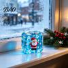 Stress Relief Cube Toy for Halloween Christmas, Anxiety Reduction Ice Squeeze Toy, Slow Rising Clear Sensory Holiday Gift Elastic TPR