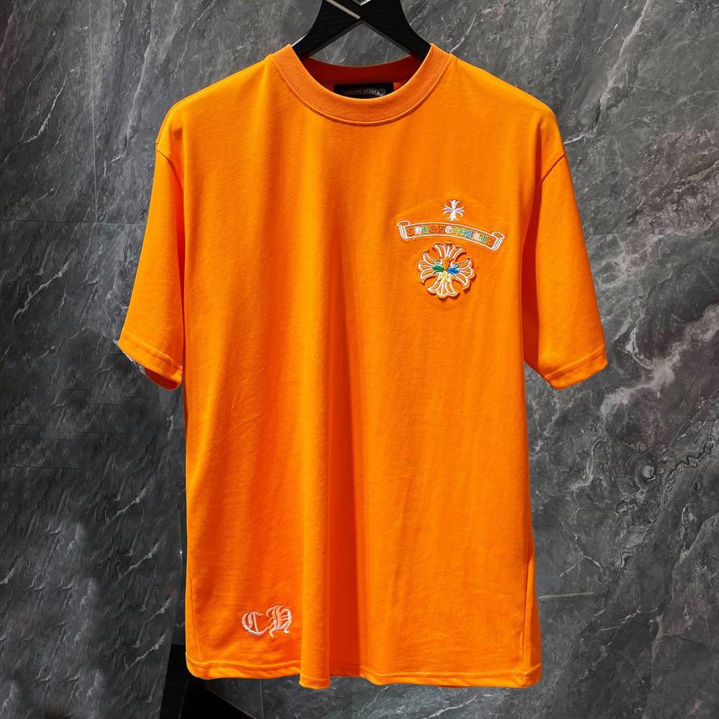 8719 CHROME HEARTS Sommar 2026 Ny Högkvalitativ Bomull Rund Hals Lös Stor Storlek Herr- och Dam-T-shirt Par-T-shirt