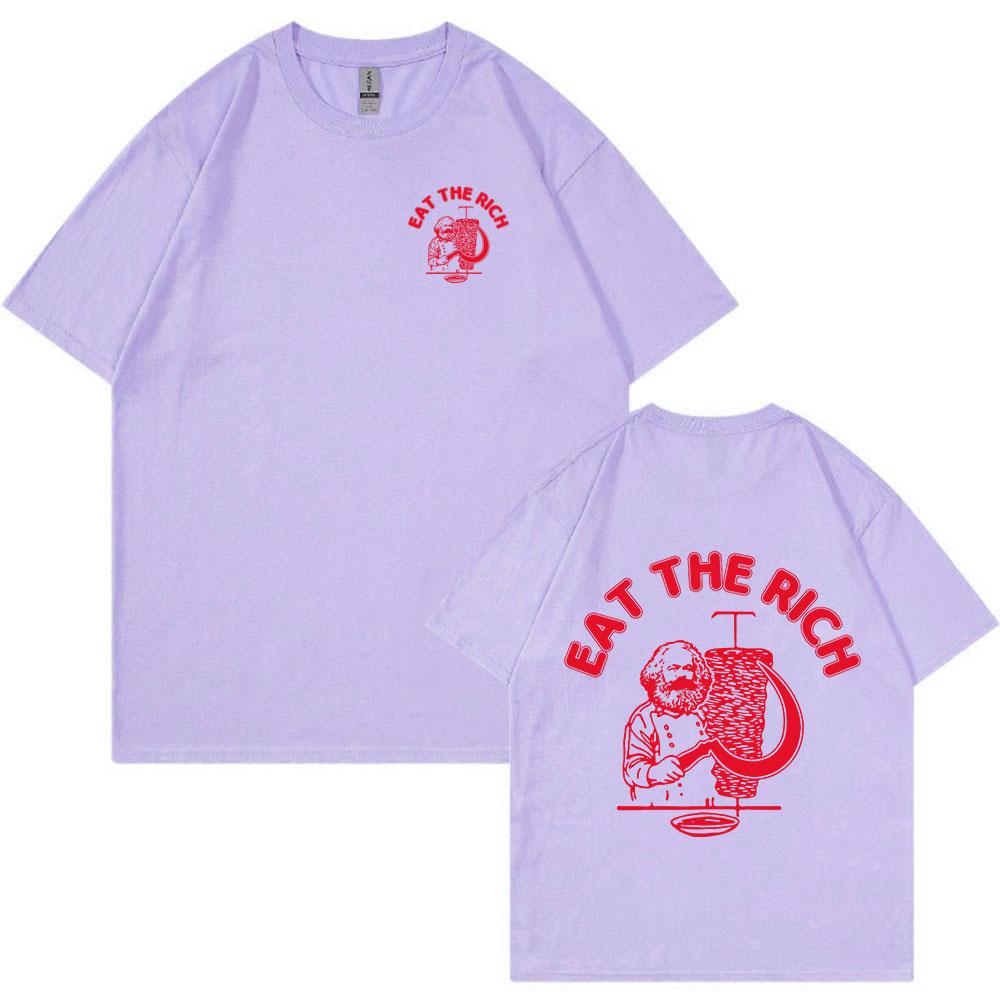 Funny Eat The Rich Doner Kebab T-Shirt Men's Cotton Casual Short Sleeve T-shirts Fashion Vintage Tee Shirt Oversized Streetwear