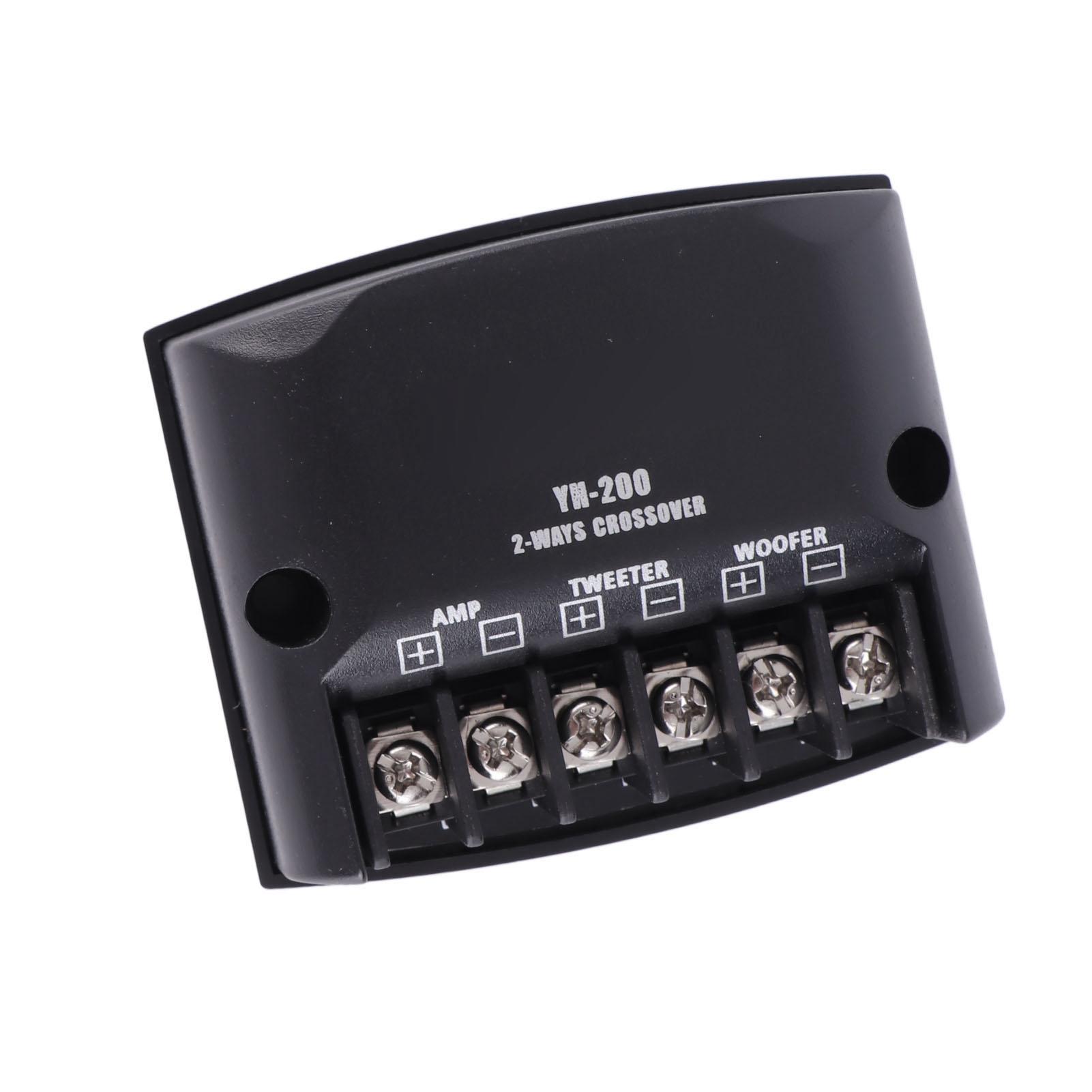 2pcs Car 2 Way Speaker Frequency Divider 12V 60W High Frequency Capacitors Black Universal ABS+metal