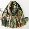 Winter Abstract Painting Floral Fringe Viscose Shawl Scarf Lady High Quality Print Pashmina Stole Bufandas Muslim Hijab 180*90Cm