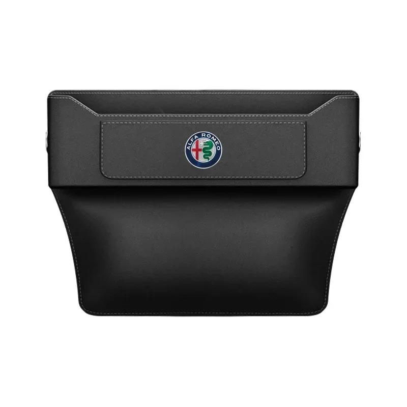

For Alfa Romeo Car Seat Gap Organizer Seat Crevice Slot Storage Box For Alfa Romeo giulia stelvio giulietta 159 147 156 166 Car чёрный