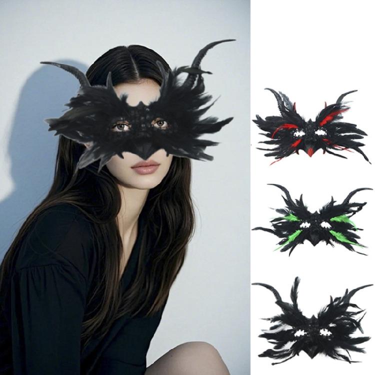 Pírková Vrána Maškarní Masky pro Ženy Dívky Benátské Masky Párty Večerní Plesové Masky Halloween Cosplay Kostýmy