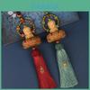 Traditional Car Pendant With Wooden Lotus And Peace Charm For Interior Decor