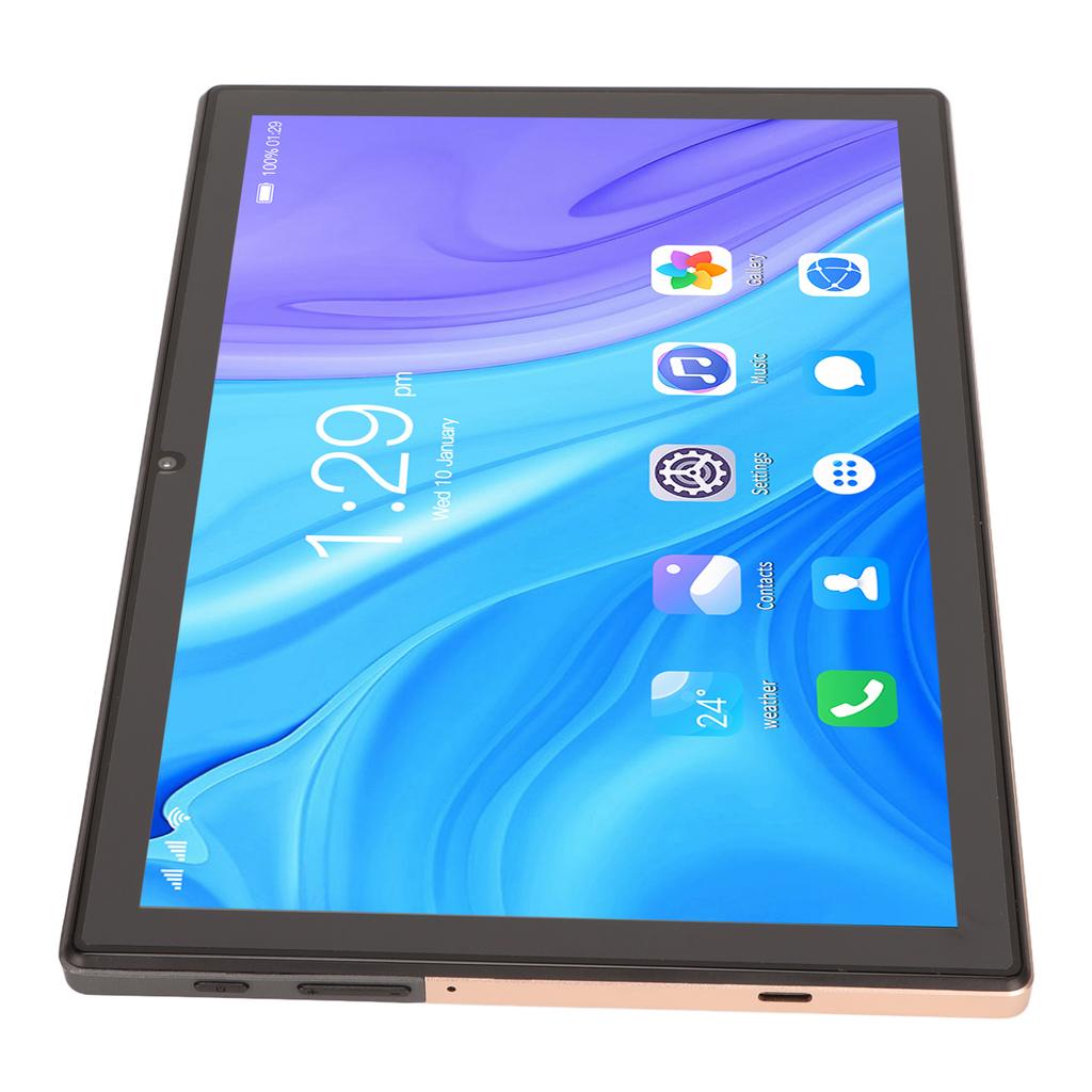 10 Inch Tablet 1920x1200 Gold Color 4G Calling 6GB RAM 128GB ROM 8800mAh Dual Camera 128GB Tablet 100‑240V