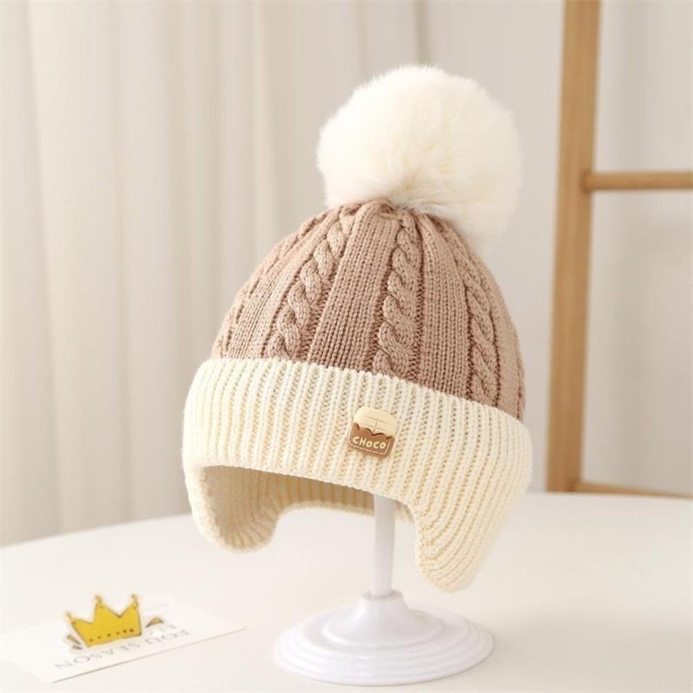 

Knitted Pullover Cap Pompom Knitted Cap New Ear Protection Hat Kids 3