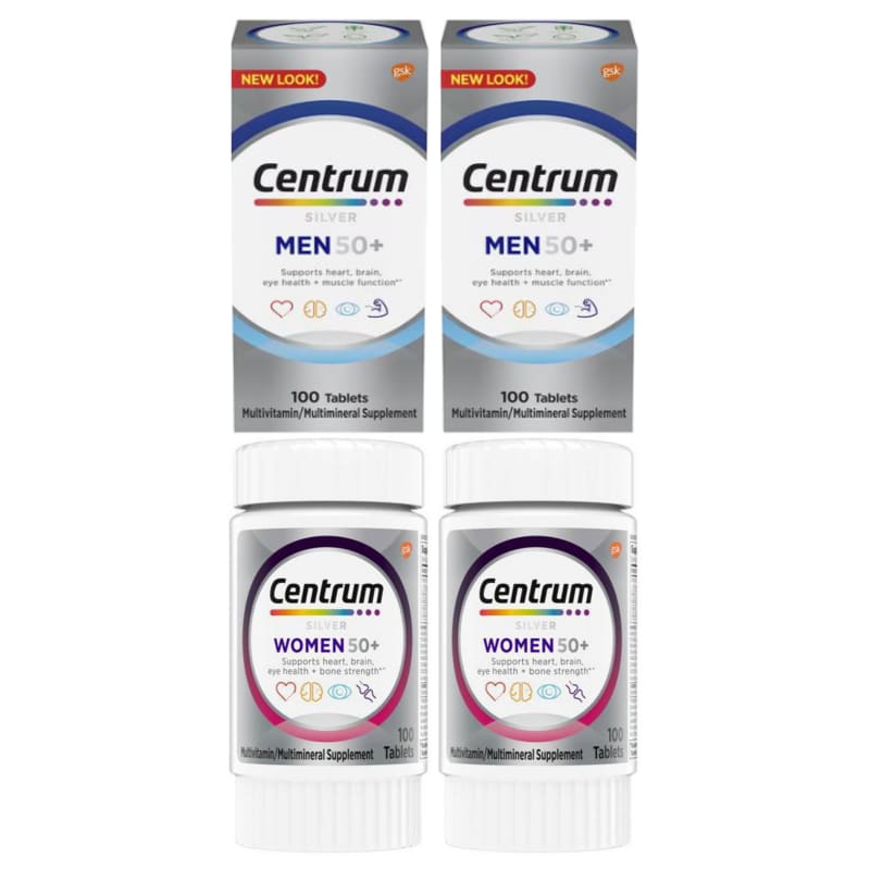 Centrum Silver Multivitamin for Women + Men 50+, 400 Tablets (100 Tablets x 4)