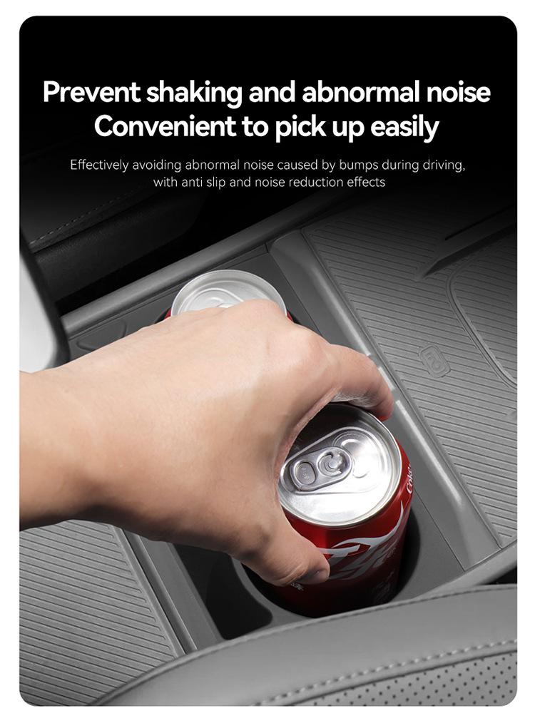 Kia EV4 Center Console Cup Holder Anti-Slip Mat (2024-2026 Models) - Car Interior Protection Accessory