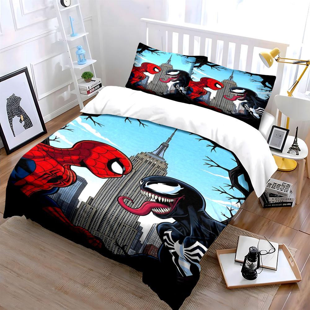 Spider-Man and Venom Graphic. Bedding Sets Duvet Cover Sets Duvet Covers Pillowcases(1*Duvet Cover 2*Pillowcases Without Duvet Insert)