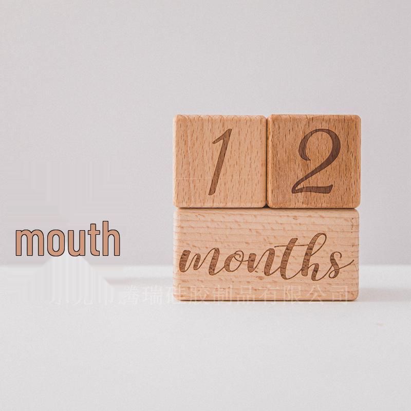 Träblock för baby-milepålare - Fotorekvisita för nyfödda & Tillväxtminne