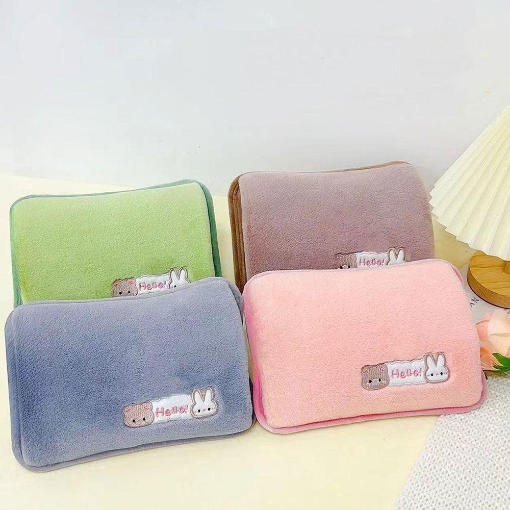 Flannelette Electric Hot Water Bottle Cartoon Pattern Hand Compress Heat Pack  for Home Office