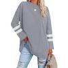 2022 Women's Loose Color Block T-Shirt with Drop Shoulder Sleeves and Round Neck
