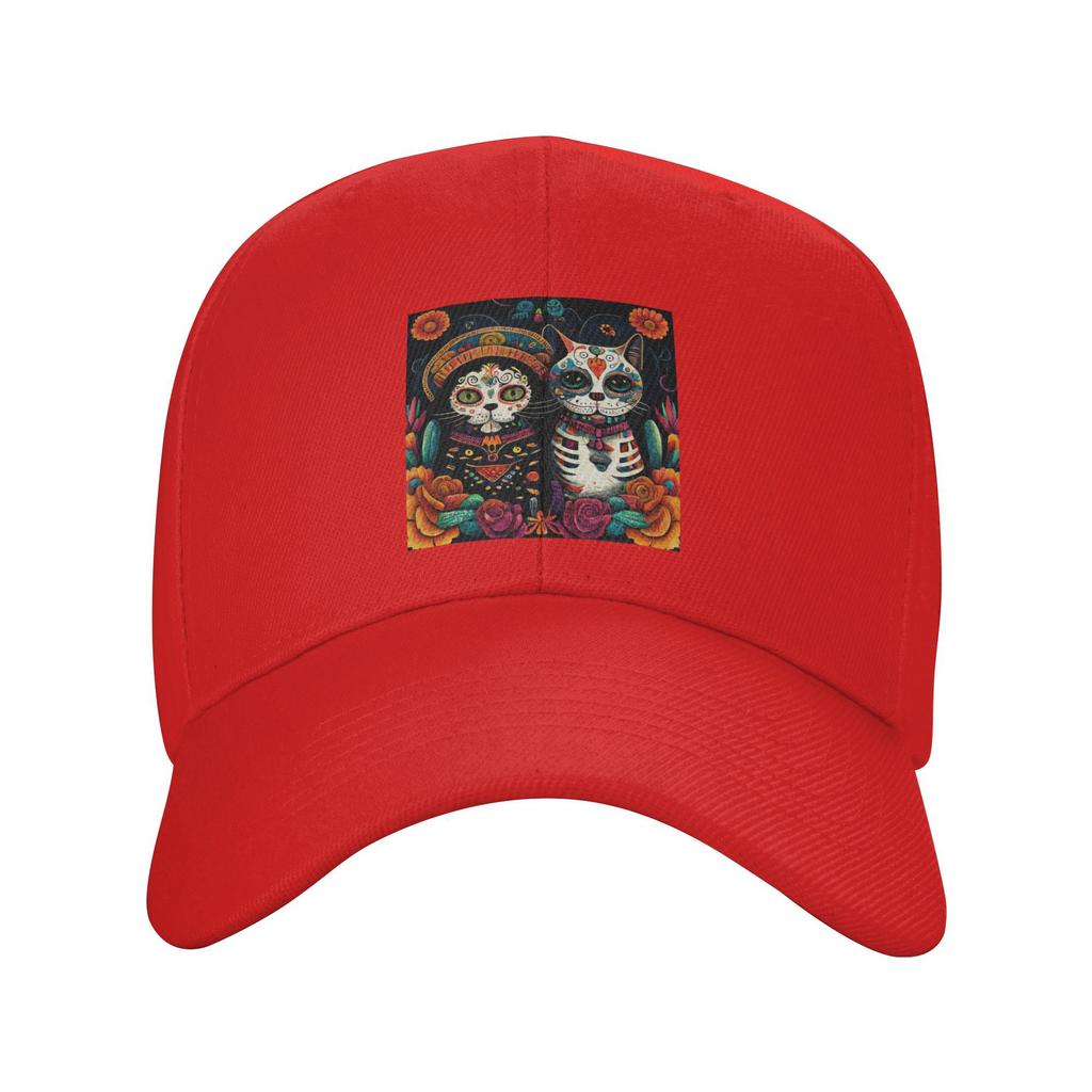 Unisex Baseball Hats Day Of The Dead Kitten Cat Sugar Skull Dia de Los Muertos Summer Sports Baseball Caps Casquette Hats