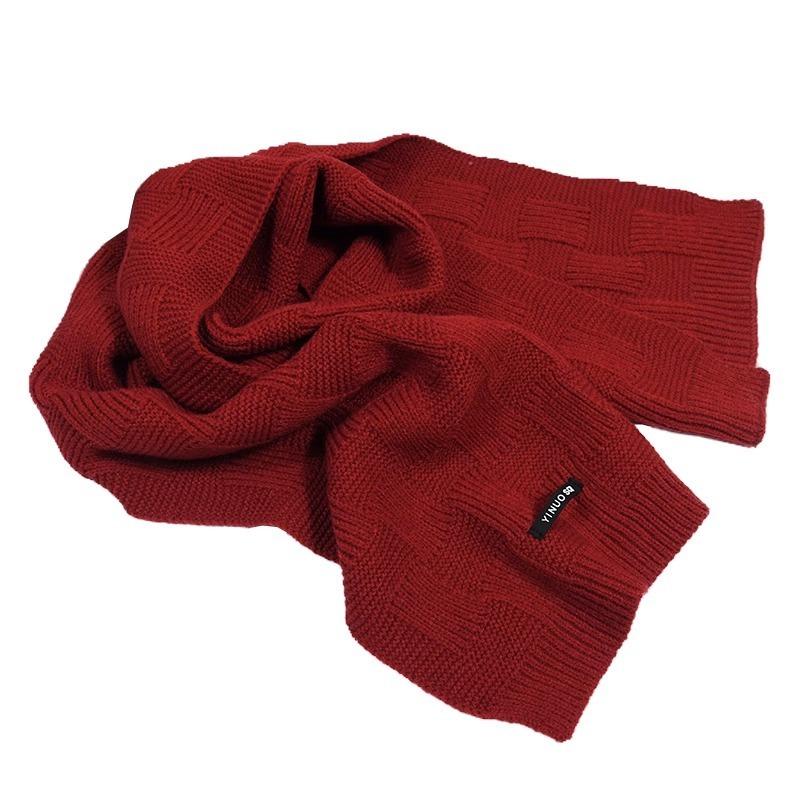 New Red Wool Scarf Women's Winter Senior Sense Versatile Student Christmas Gift Knitted Couple Scarf