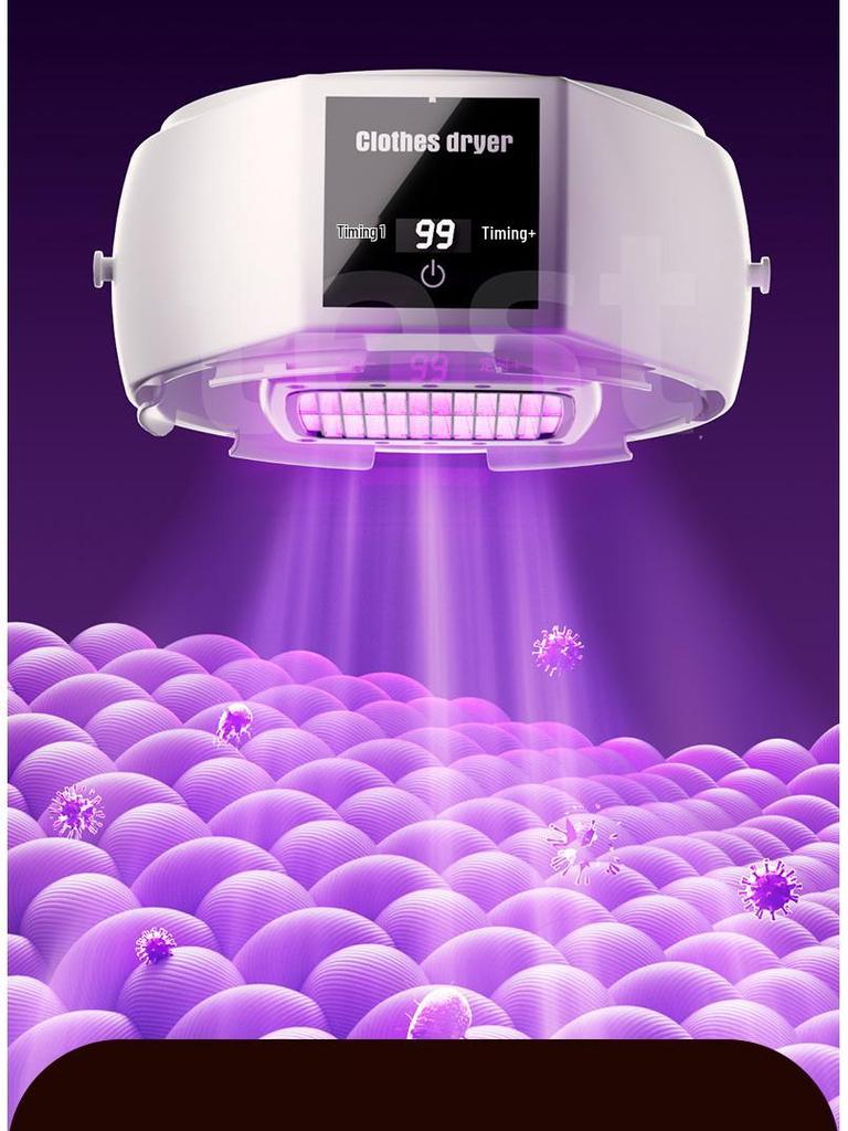 Compact Folding Clothes Dryer with Timer & Purple Light – Ideal for Home, Baby, Dorm, or Travel – Quick & Efficient Drying, Available Now
