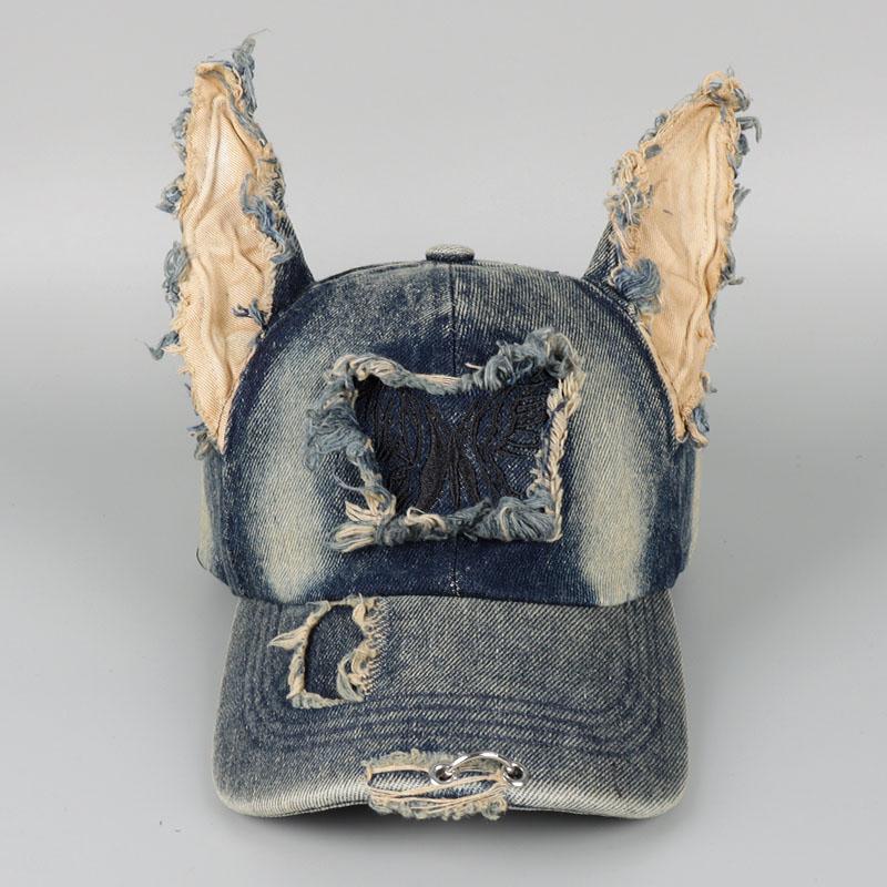 Doberman Ears Baseball Cap Women Men Hat Personality Streetwear Gorras Mujer Cotton Designer Denim Hats Hip Hop Snapback Caps