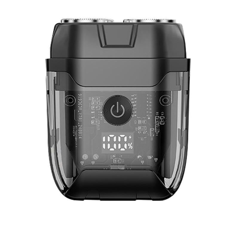 New shaver mini shaver electric rechargeable men's portable LCD razor double head two head beard knife