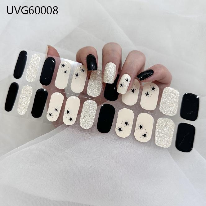 Transparent Nude UV Gel Nail Art Stickers: Semi-Cured, Semi-Baked Manicure Sheets