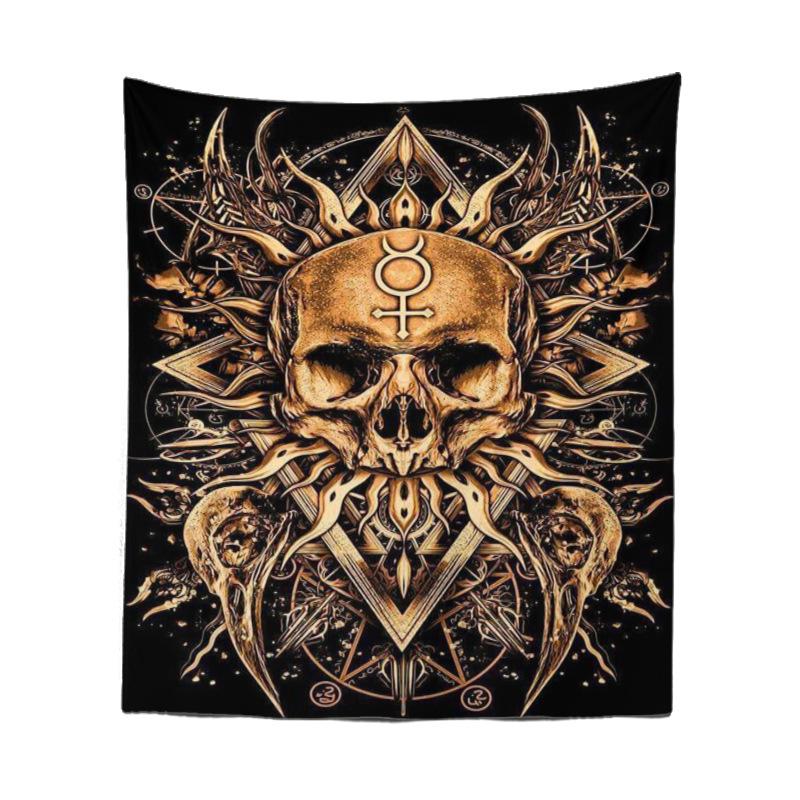Bedroom Living Room Tapestry Horror Skull Tapestry Halloween Black and White Ghost Tapestry Tapestry Home Decor