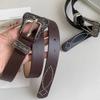 Pu Leather Y2K Jeans Belt Carving Women's Waist Belt Casual Punk Style Belt  Party