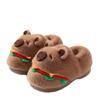 Cartoon hamburger cotton slippers women's autumn and winter plush warm thick-bottomed non-slip bag and plush slippers men