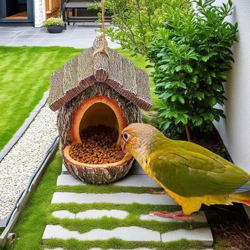 Tocones de Árboles para Exteriores, Nidos de Pájaros, Comederos para Pájaros, Manualidades de Resina, Decoraciones de Esculturas para Jardín y Patio