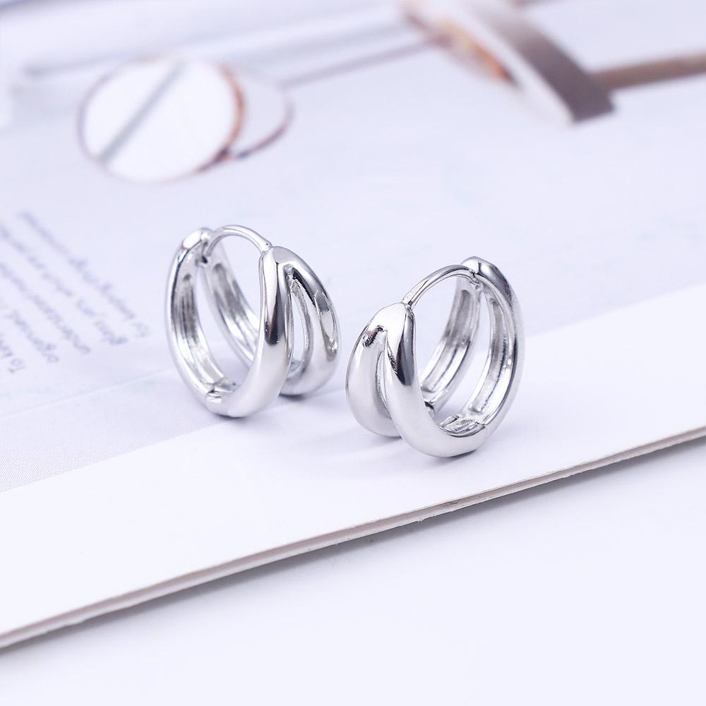Round Geometric Multi-layer Round Circle Stud Earrings Ear Studs Men Hoop Earrings Punk Jewelry