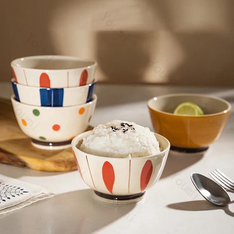 Japanese Style Ceramic Bowl Combination Creative Exquisite Rice Bowls Household Delicious Dishes Soup Bowl Exquisite Tableware