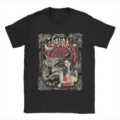 Gojiras Rock Metal Band T Shirt Men Pure Cotton Fashion for Male T-Shirt Round Neck Tees Short Sleeve Tops Printed