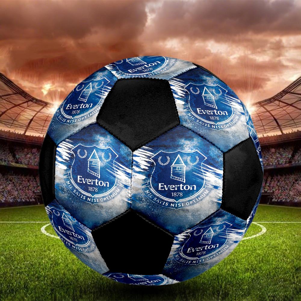 Everton Indoor Soccer Ball Colorful All Ages Size 5 Machine Stitched PVC Competition Ready Durable High-Bounce