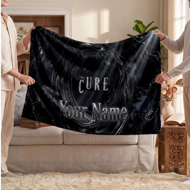 The Cure Flannel Blanket, Custom Name Text Personalized Soft Throw Blanket Home Decor Gift