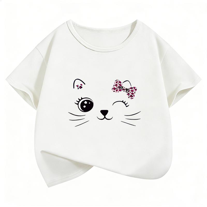 Kawaii Cat Meme T Shirts Cat Funny Short Sleeve Harajuku Kids Childrens Tshirt Boys Girls Casual Top Tee Summer