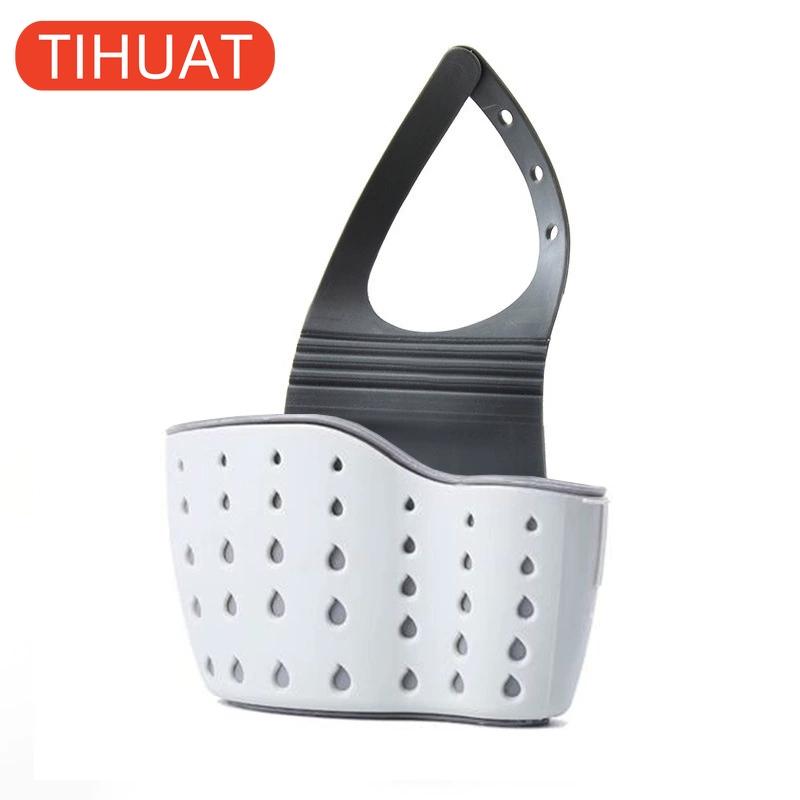 Convenient Suction Cup Sink Shelf Soap Sponge Drain Rack Kitchen Suction Cup Hanging Storage Basket