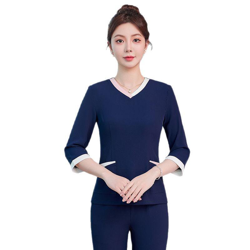 Women's Spring/Summer Thin Style Salon & Spa Uniform Set for Massage Technicians