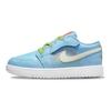Zapatillas para Niños Air Jordan 1 Low SE PS Puntada Azul Azul Psíquico Verde Vívido Naranja Seguridad DR9500-400