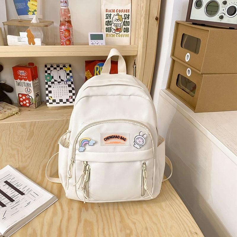Blocked Simple Color Letter Decoration For Student Casual Backpacks For Daily