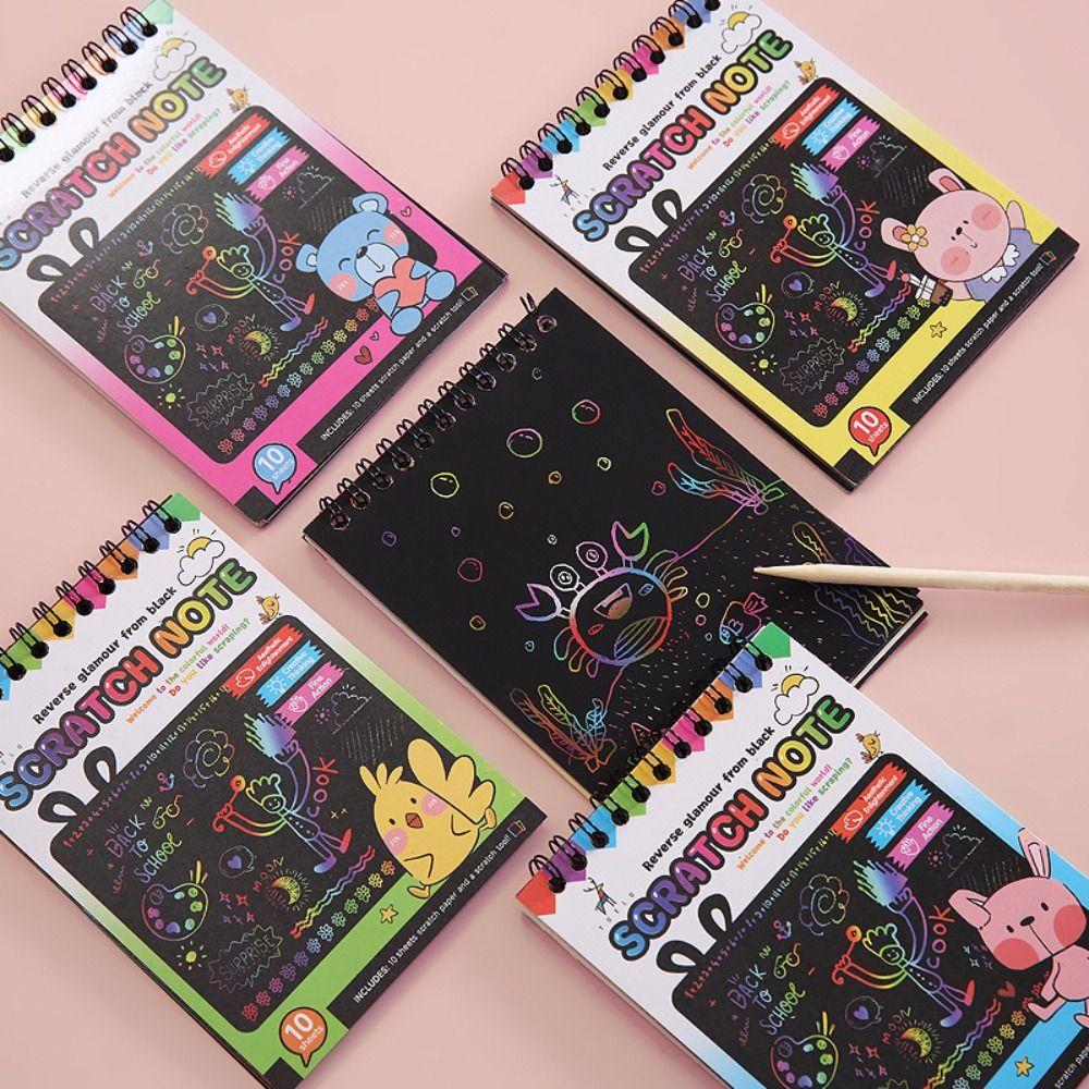 

Rainbow Magic Diy Scratch Book Rainbow Scratch Note Scratch Off Paper Set Sketchbook Paper Painting