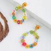 Orecchini Boho alla moda per le donne, stile colorato, orecchini dolci con fiori, gioielli, orecchini con perline floreali, accessori LXY